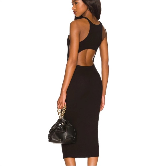 LNA Rilynn Rib Racer Black Dress - Picture 1 of 5
